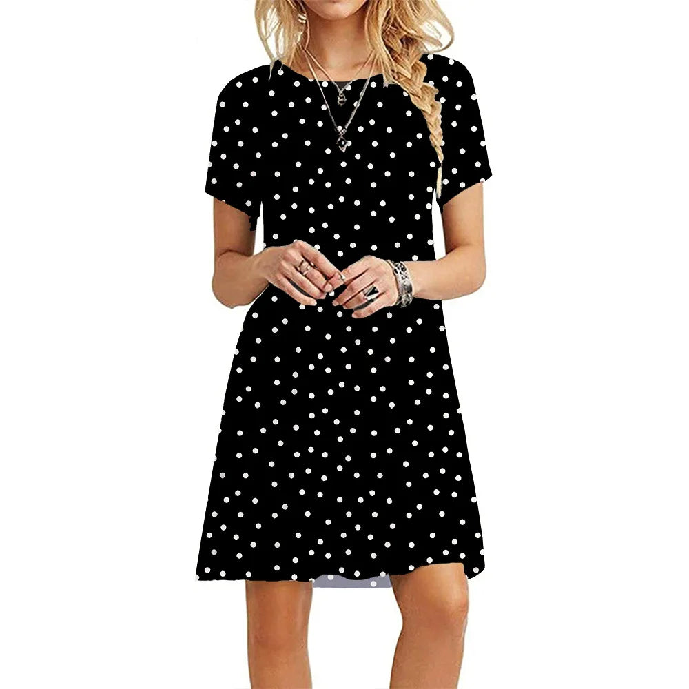 Women’s Casual Vintage Print Mini Dress