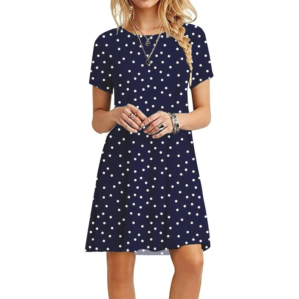 Women’s Casual Vintage Print Mini Dress