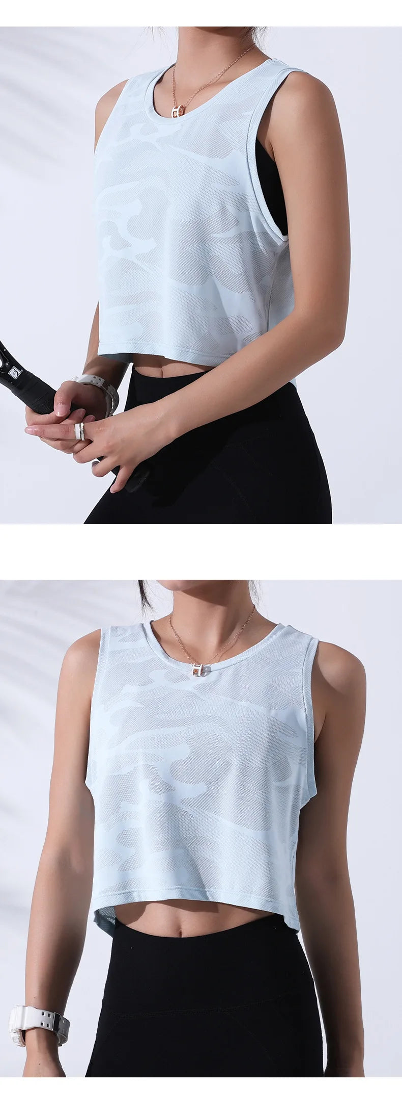 Women’s Camouflage Mesh Crop Tank Top