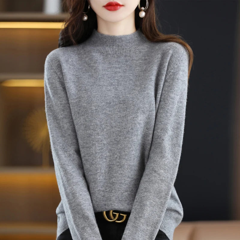 Women’s 100% Wool Half-Neck Pullover