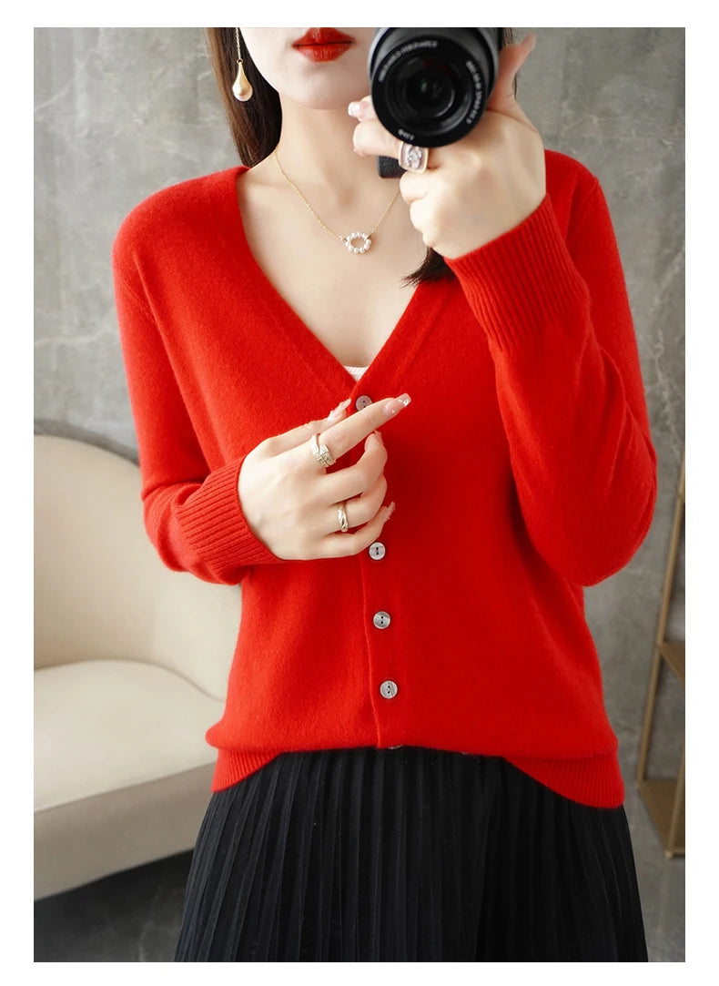 Women’s V-Neck Loose Sweater Cardigan