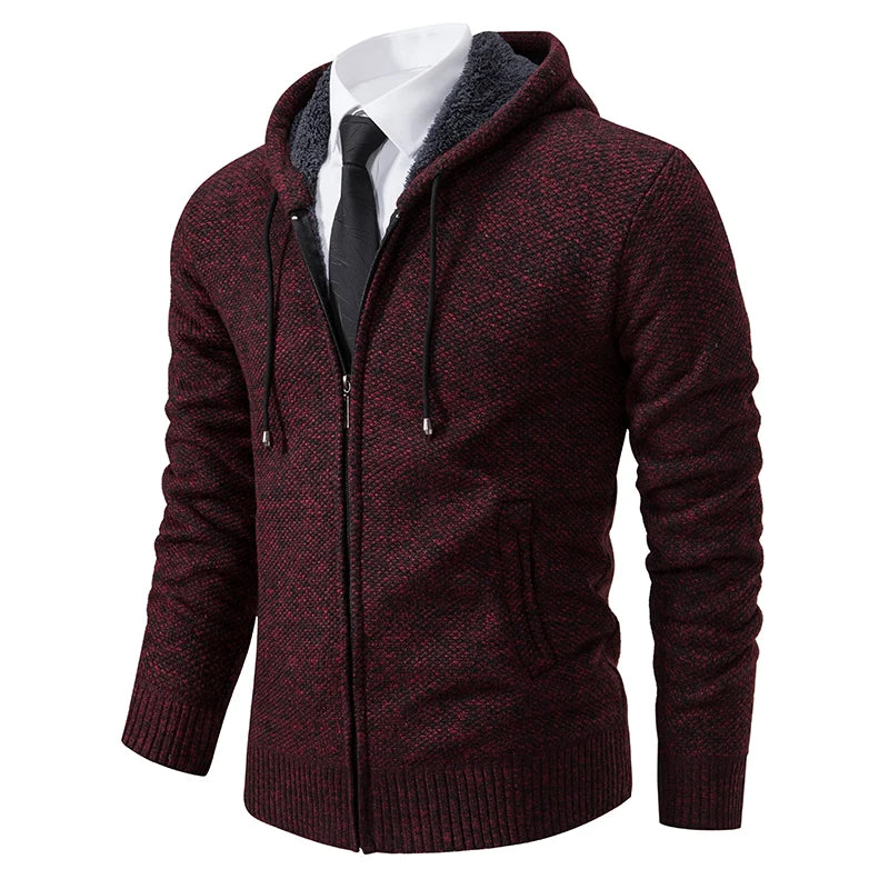 Men’s Autumn Winter Stand Collar Zipper Sweater