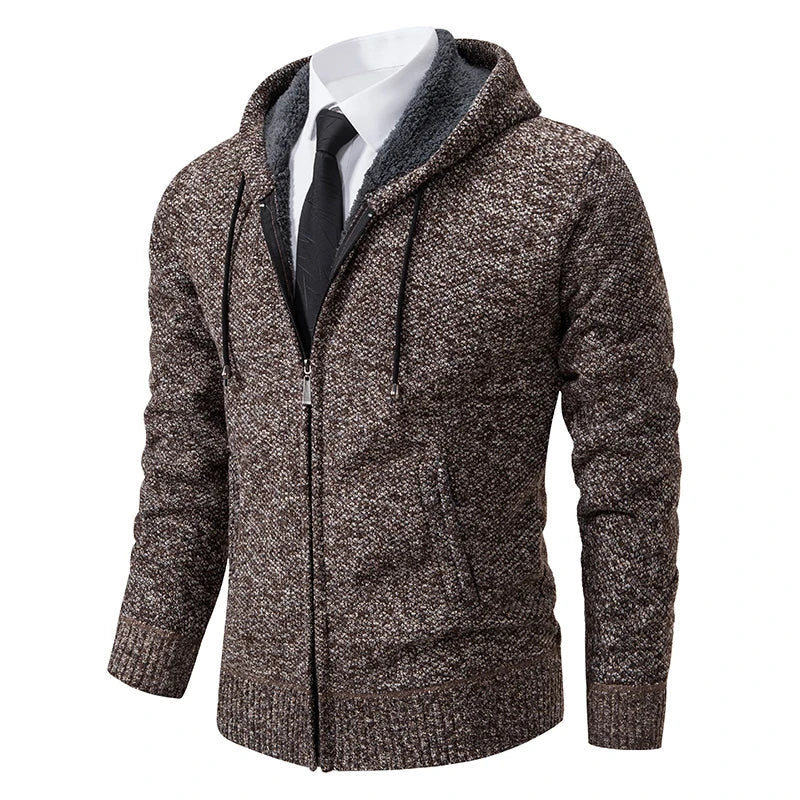 Men’s Autumn Winter Stand Collar Zipper Sweater