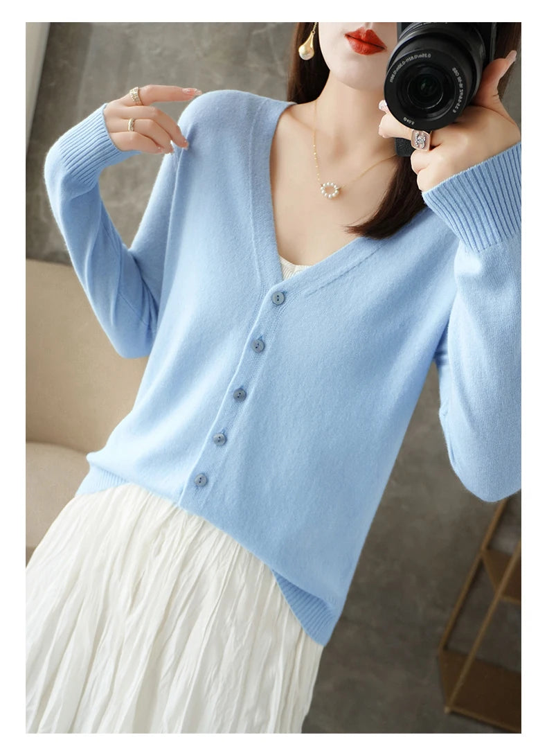 Women’s V-Neck Loose Sweater Cardigan