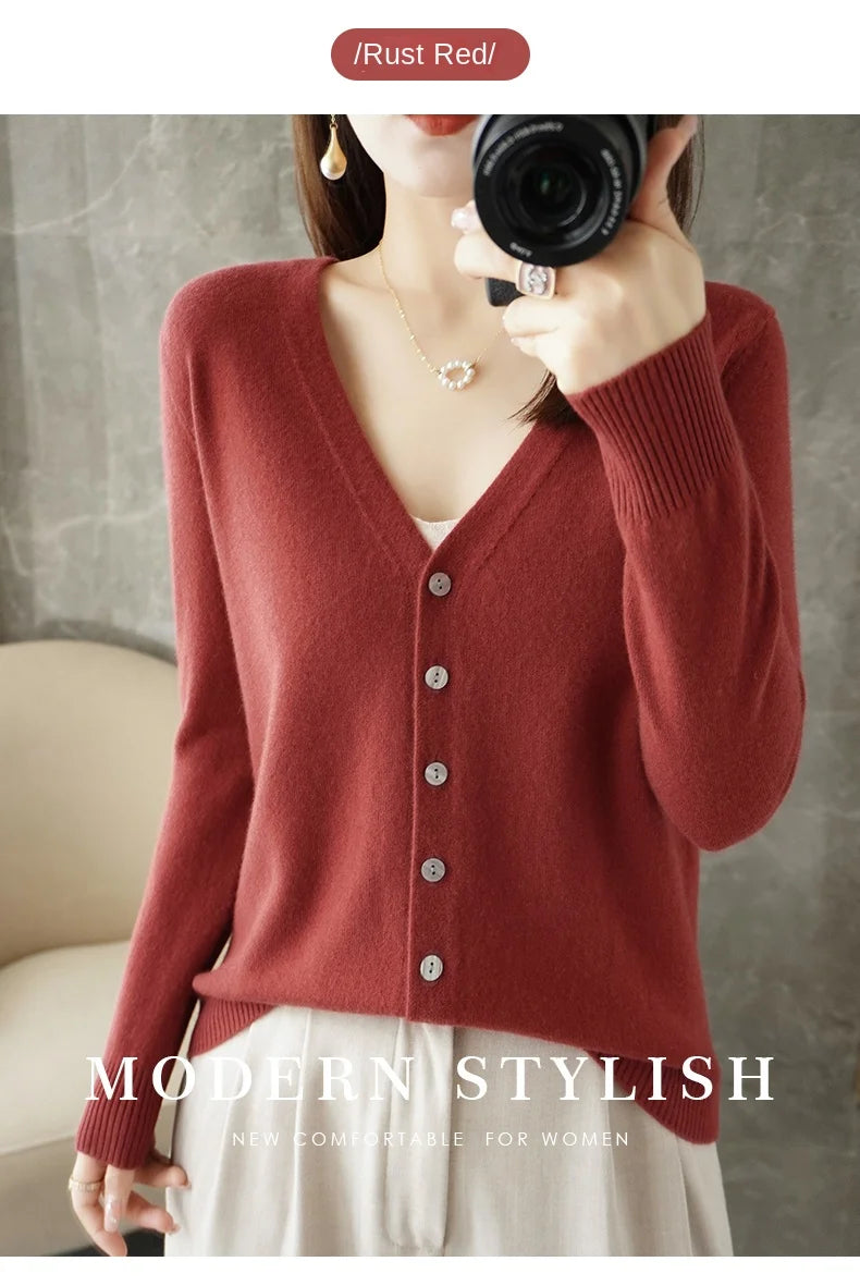 Women’s V-Neck Loose Sweater Cardigan