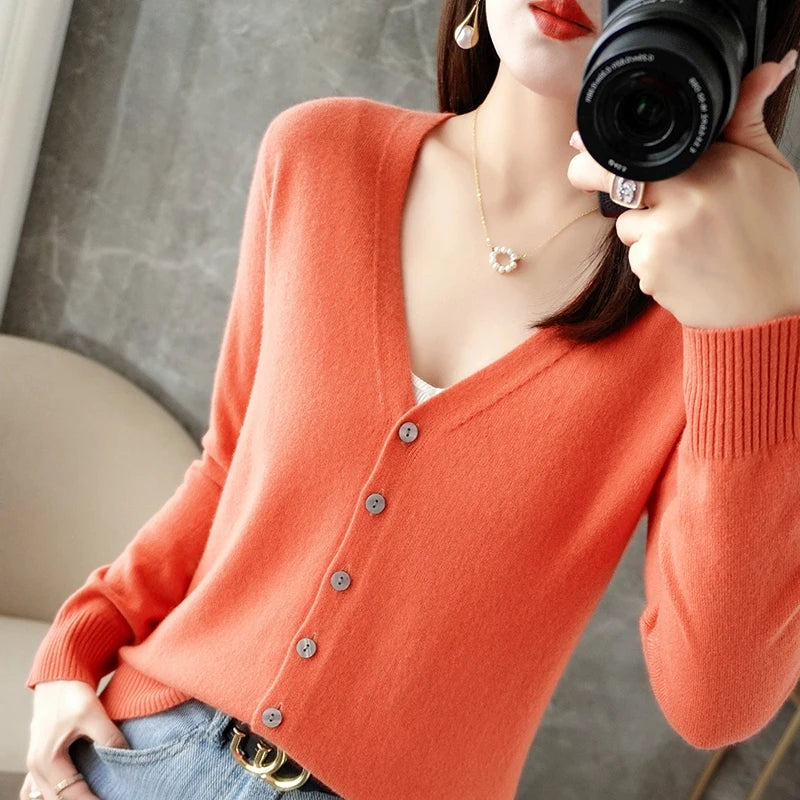 Women’s V-Neck Loose Sweater Cardigan