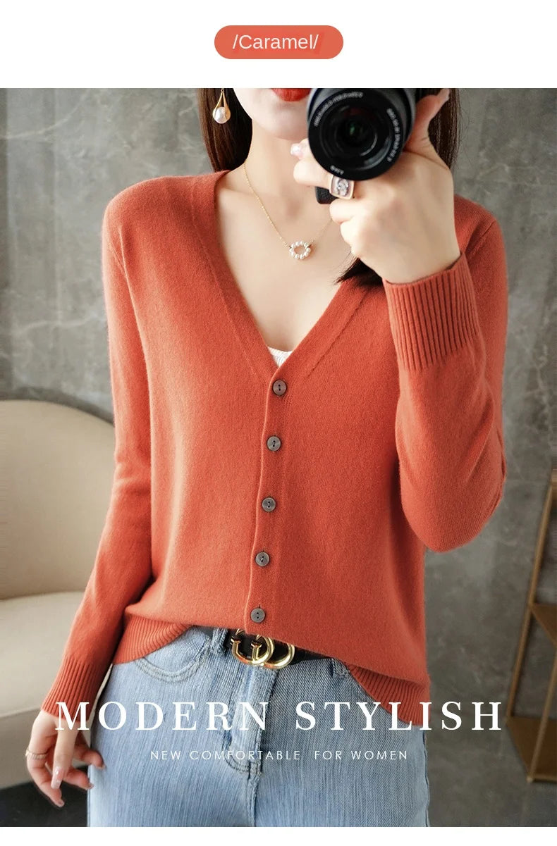 Women’s V-Neck Loose Sweater Cardigan