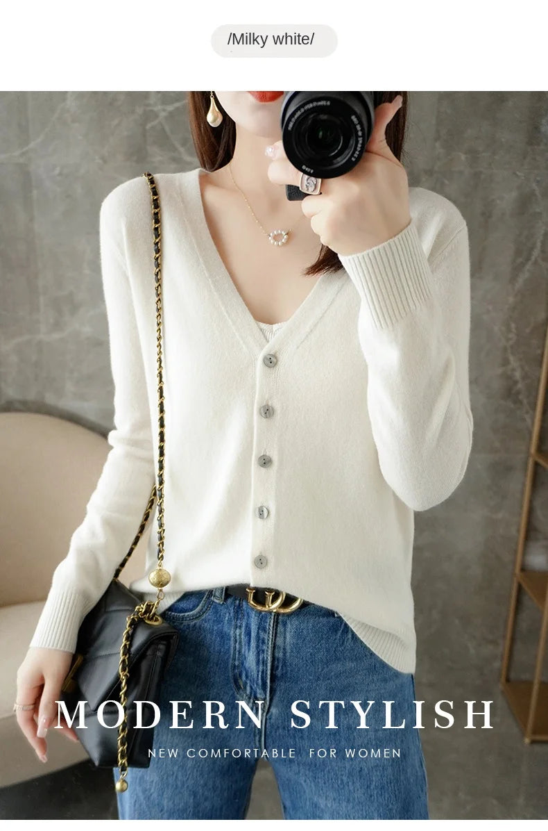 Women’s V-Neck Loose Sweater Cardigan
