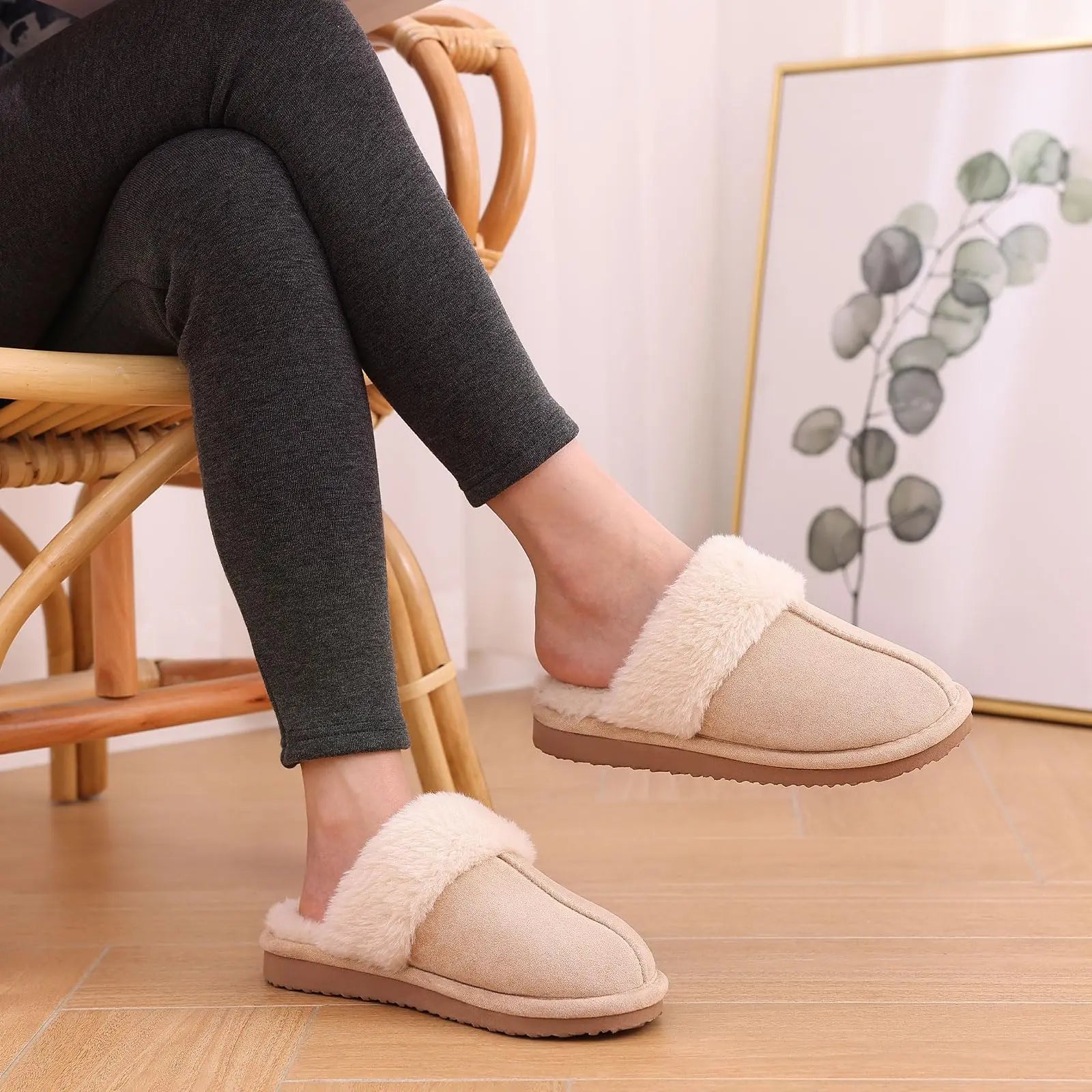Women's Winter Fuzzy Fluffy Slippers – Soft Indoor & Outdoor Flats
