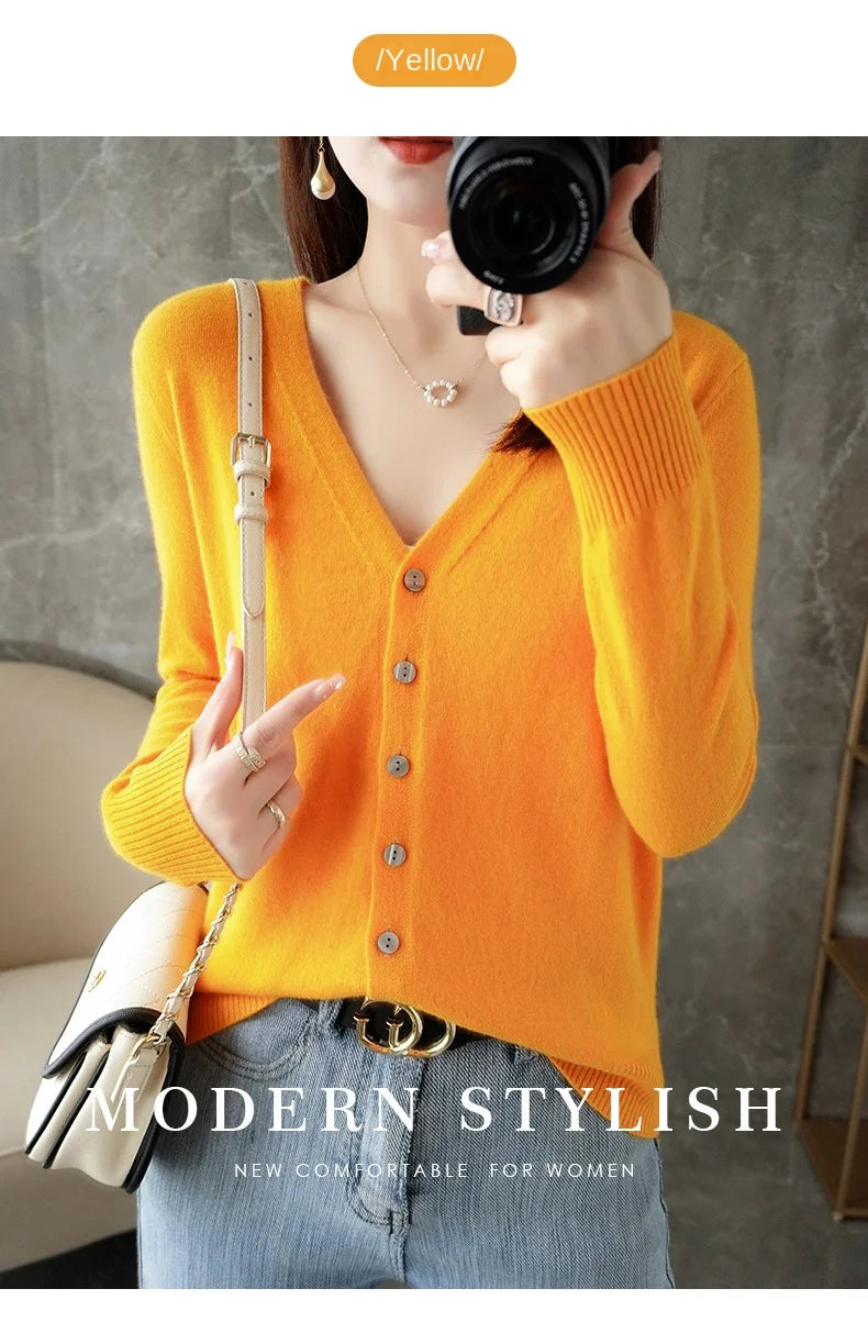 Women’s V-Neck Loose Sweater Cardigan