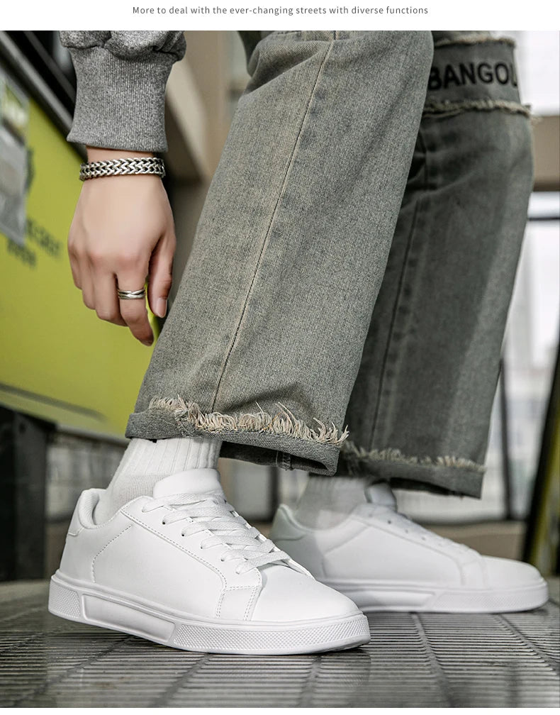 Unisex PU Leather Casual Sneakers