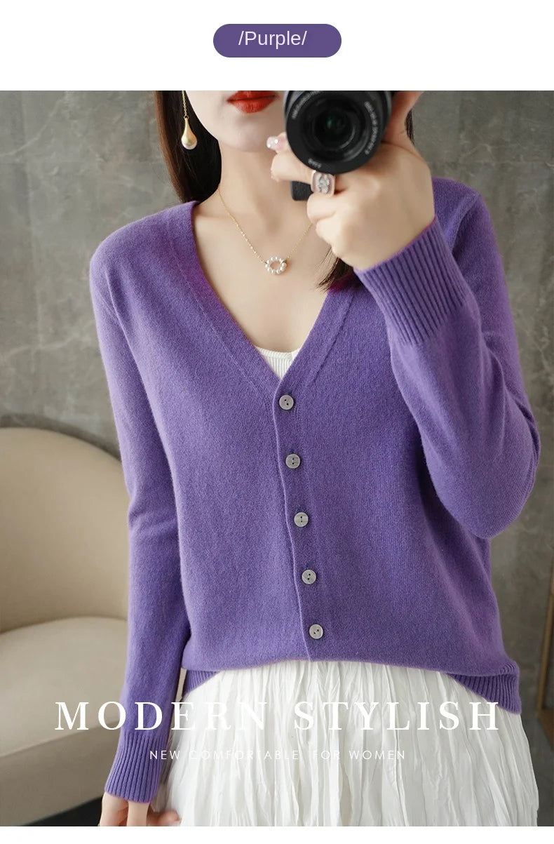 Women’s V-Neck Loose Sweater Cardigan