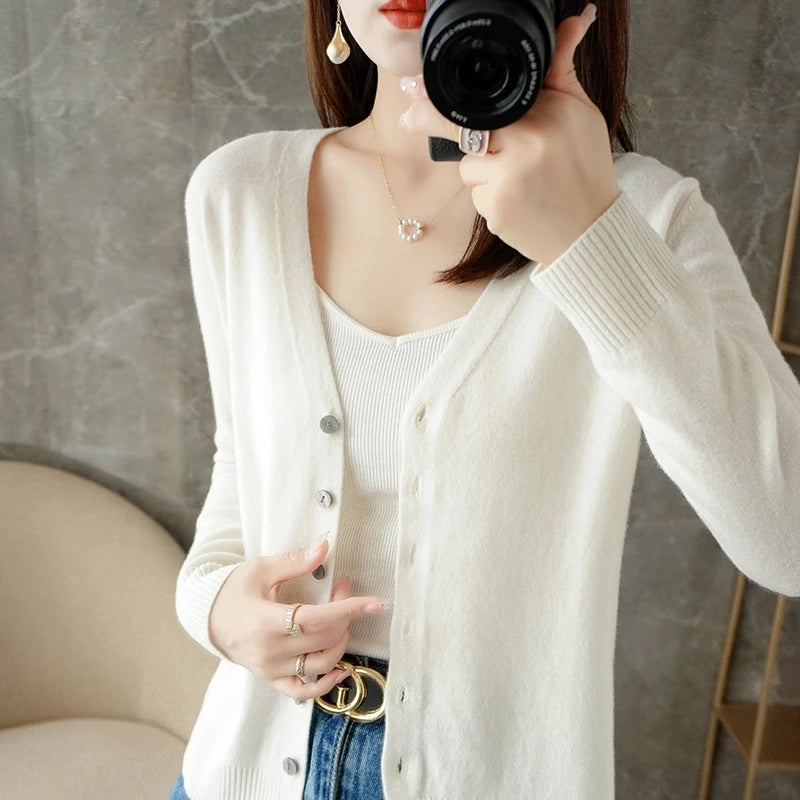 Women’s V-Neck Loose Sweater Cardigan