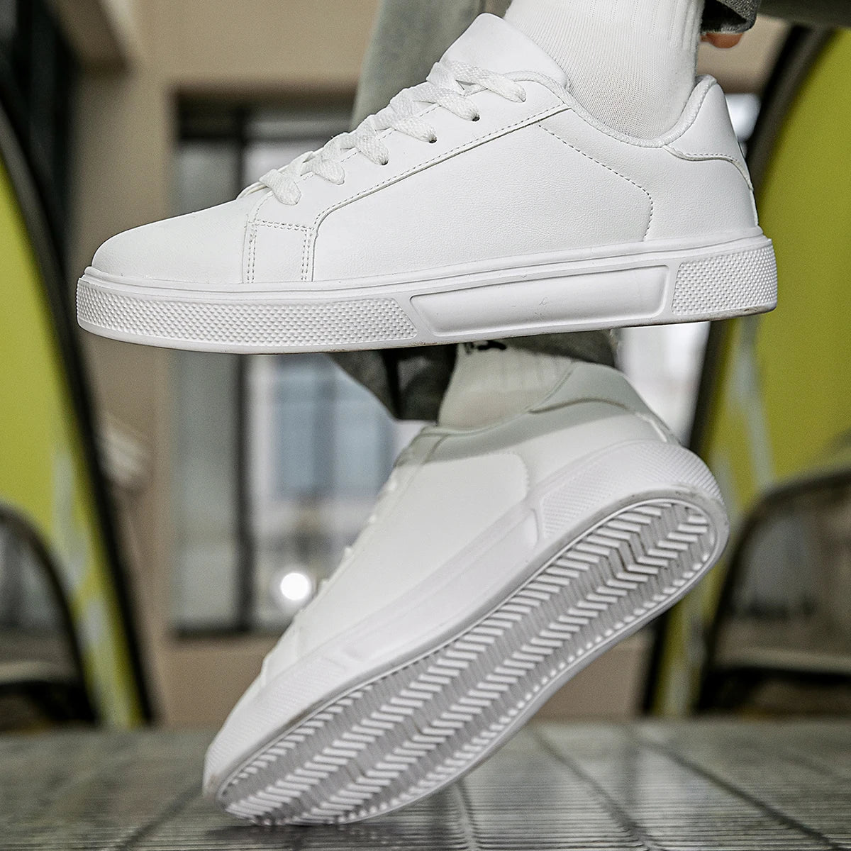 Unisex PU Leather Casual Sneakers