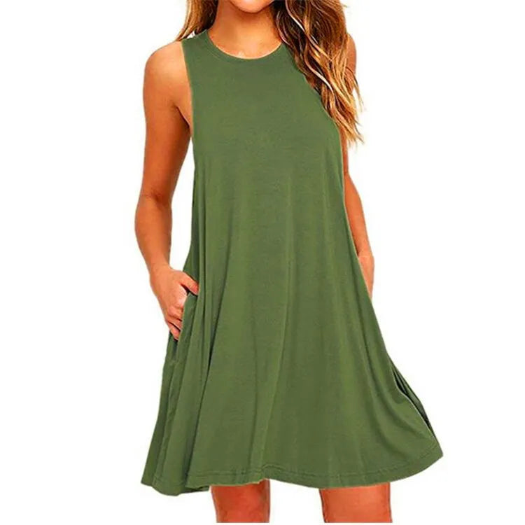 Women’s Summer Casual Swing T-Shirt Dress
