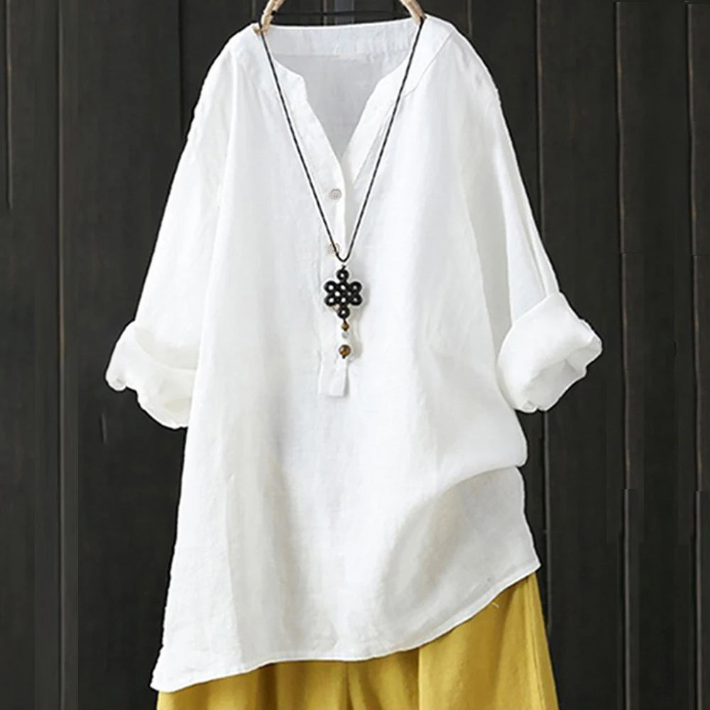 Plus-Size Korean Oversized 3/4 Sleeve Tee