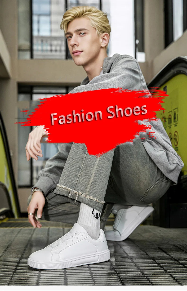 Unisex PU Leather Casual Sneakers