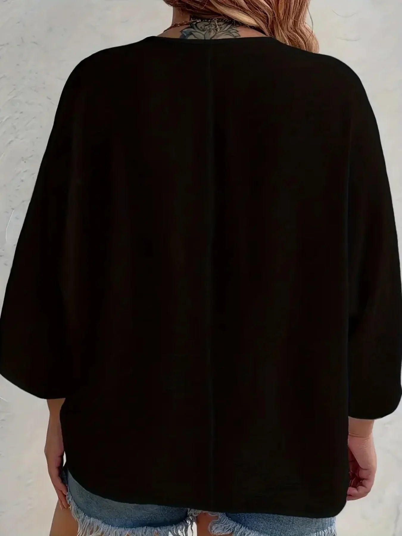 Women’s Plus-Size V-Neck Button T-Shirt