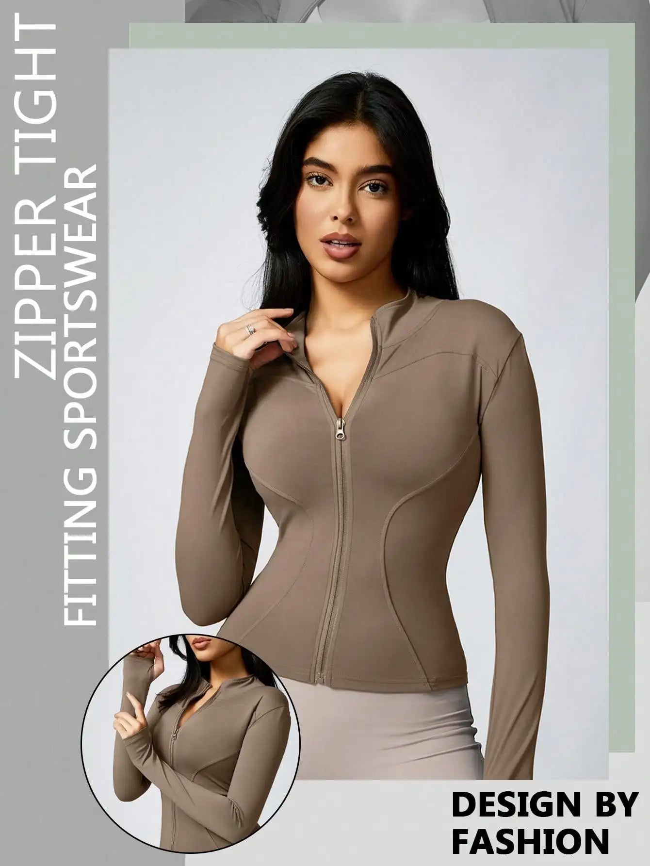 Women’s Zipper Turtleneck Sports Jacket