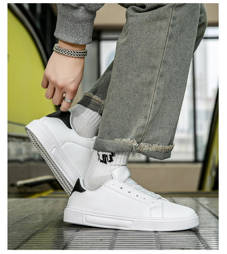 Unisex PU Leather Casual Sneakers