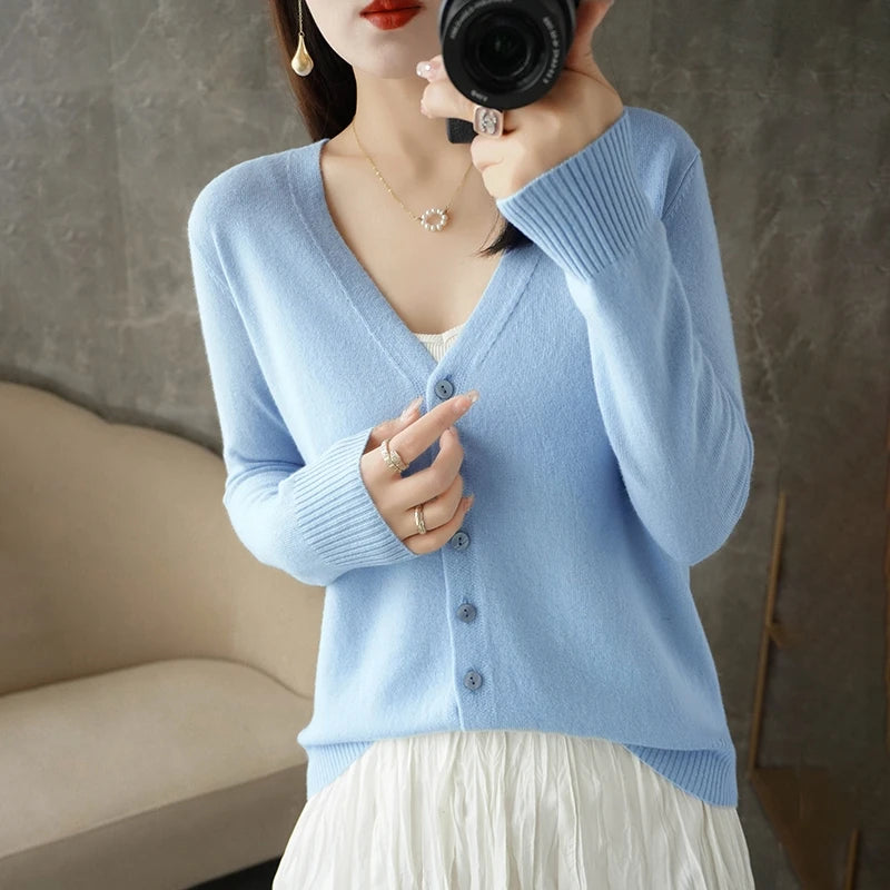 Women’s V-Neck Loose Sweater Cardigan