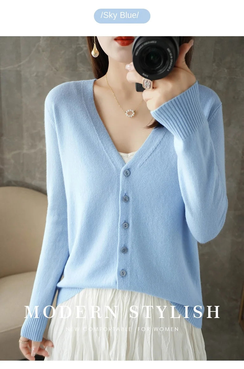 Women’s V-Neck Loose Sweater Cardigan