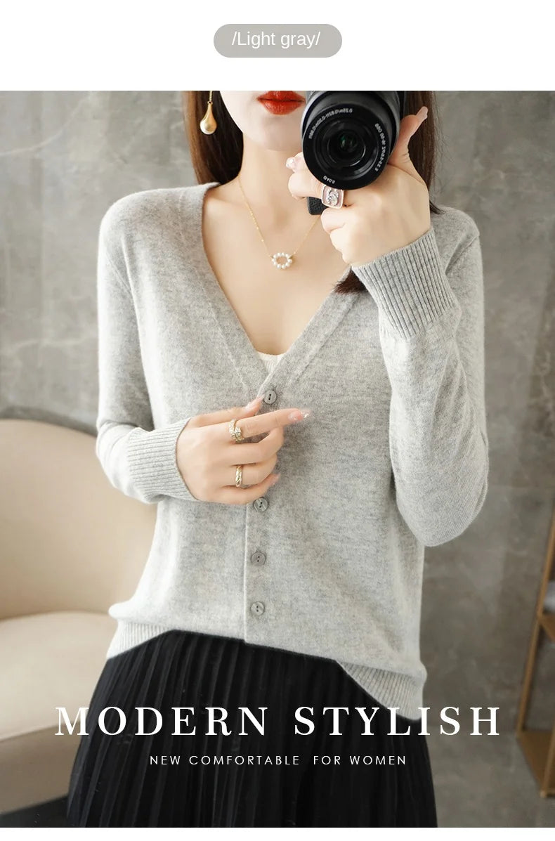 Women’s V-Neck Loose Sweater Cardigan
