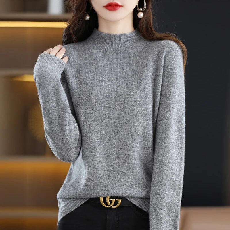 Women’s 100% Wool Half-Neck Pullover