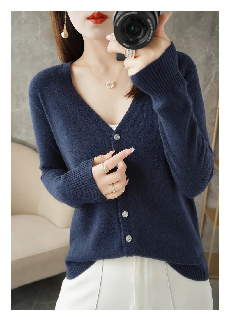 Women’s V-Neck Loose Sweater Cardigan