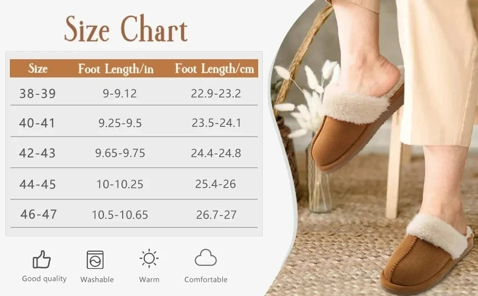 Women's Winter Fuzzy Fluffy Slippers – Soft Indoor & Outdoor Flats