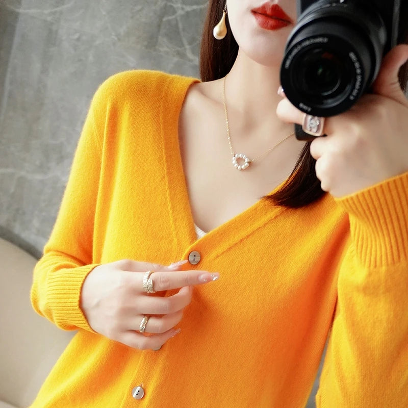 Women’s V-Neck Loose Sweater Cardigan