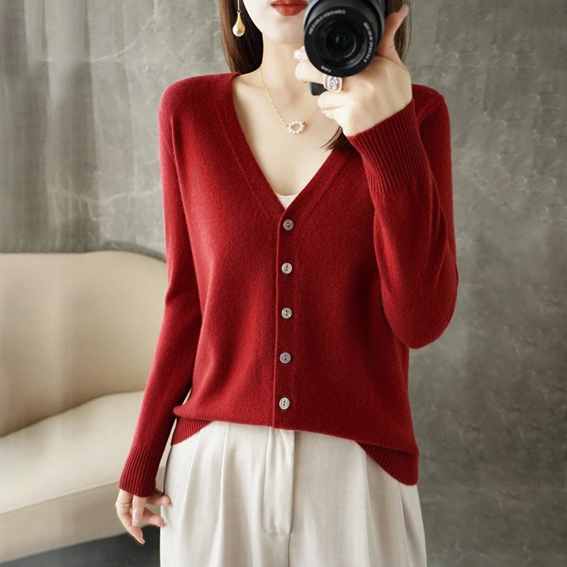 Women’s V-Neck Loose Sweater Cardigan