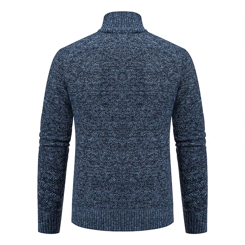 Men’s Autumn Winter Stand Collar Zipper Sweater