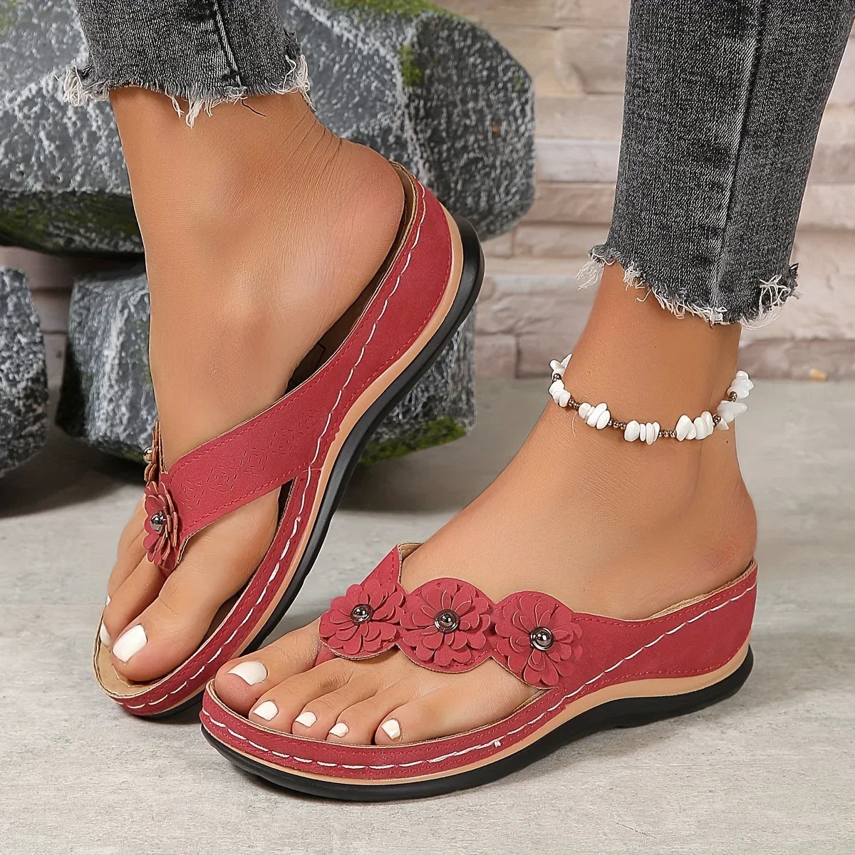 Women’s Floral Summer Flip-Flops