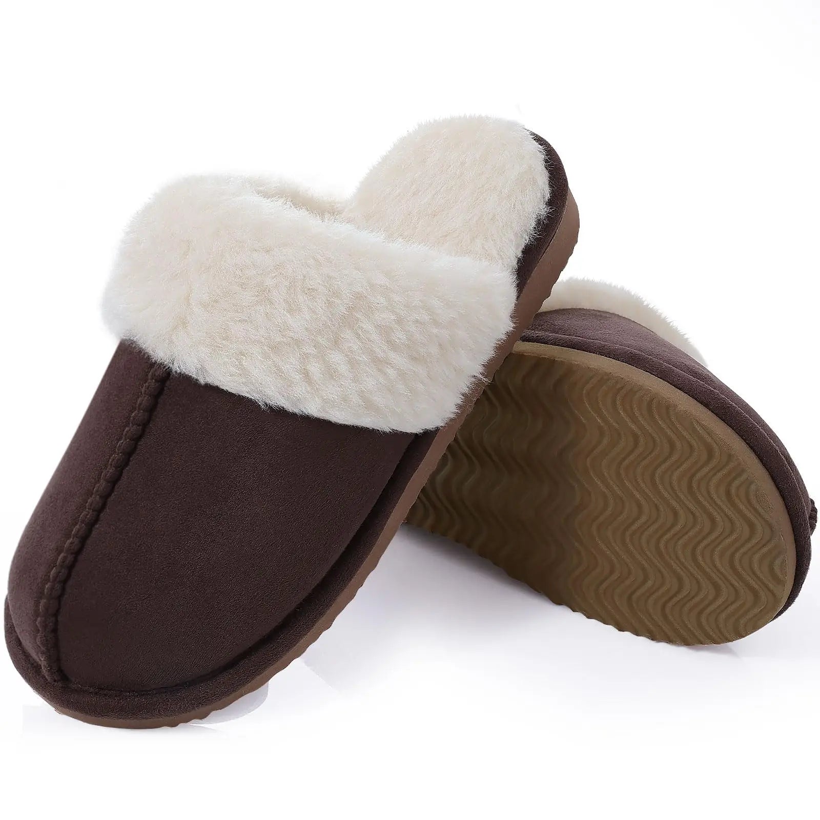 Women's Winter Fuzzy Fluffy Slippers – Soft Indoor & Outdoor Flats