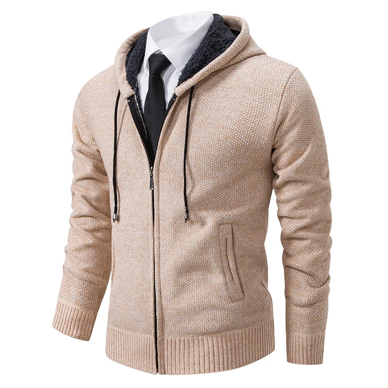 Men’s Autumn Winter Stand Collar Zipper Sweater