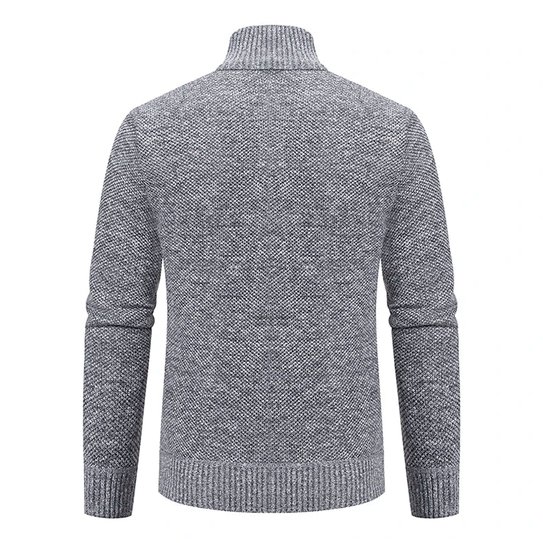 Men’s Autumn Winter Stand Collar Zipper Sweater