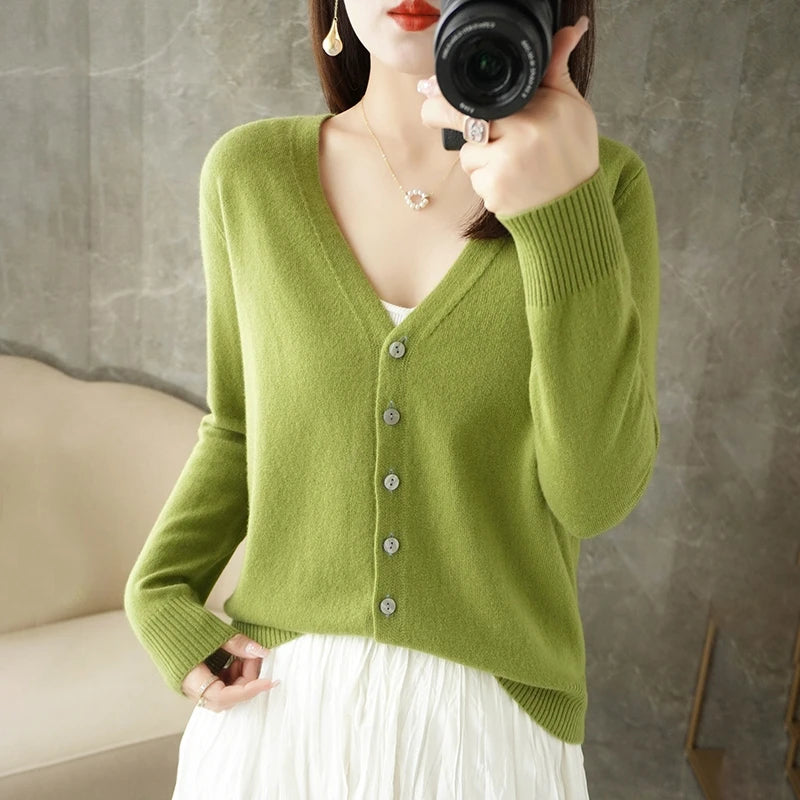 Women’s V-Neck Loose Sweater Cardigan