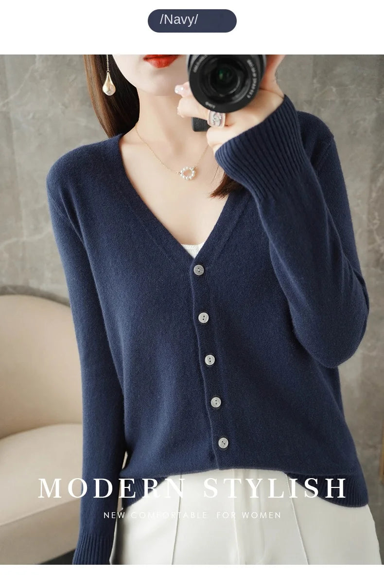 Women’s V-Neck Loose Sweater Cardigan
