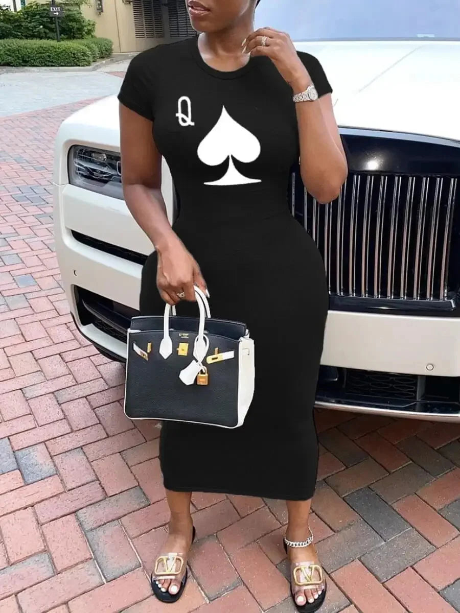 Women’s Plus-Size Black & White T-Shirt Dress