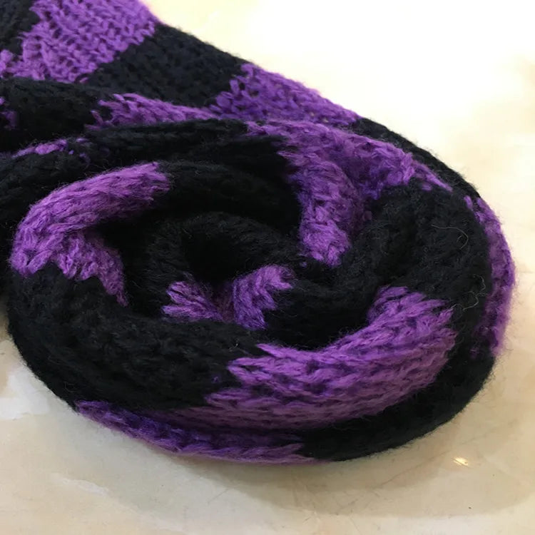 Unisex Punk Gothic Striped Hollow Sweater