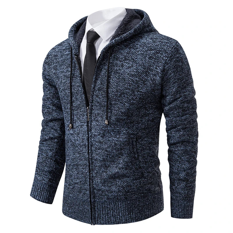 Men’s Autumn Winter Stand Collar Zipper Sweater