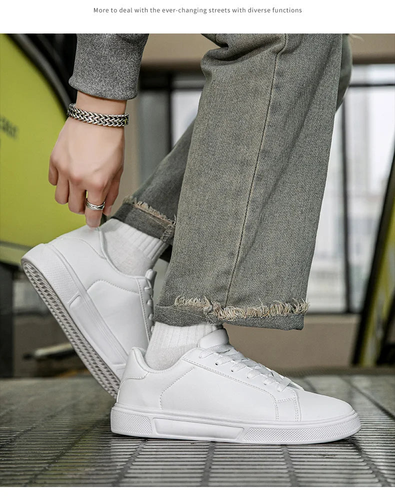 Unisex PU Leather Casual Sneakers