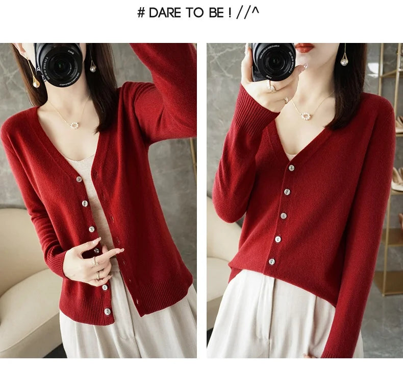 Women’s V-Neck Loose Sweater Cardigan