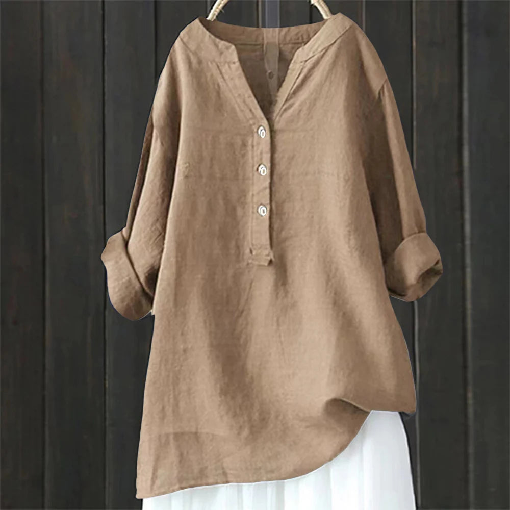 Plus-Size Korean Oversized 3/4 Sleeve Tee