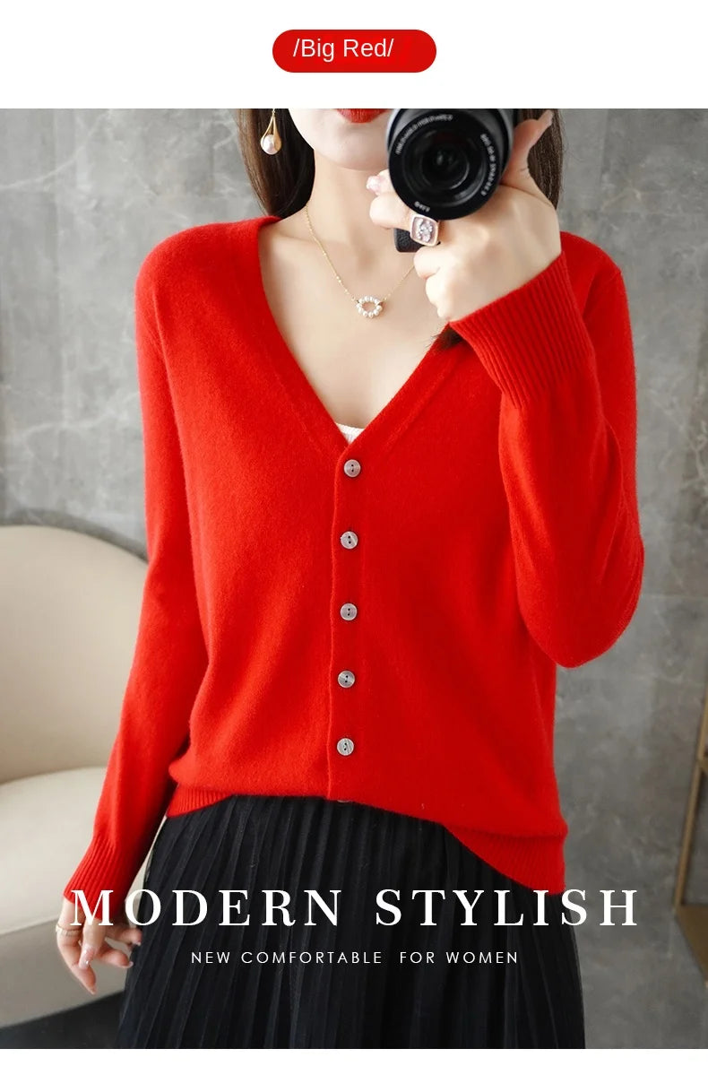 Women’s V-Neck Loose Sweater Cardigan