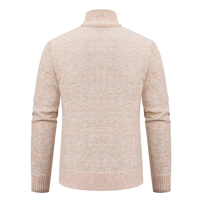 Men’s Autumn Winter Stand Collar Zipper Sweater