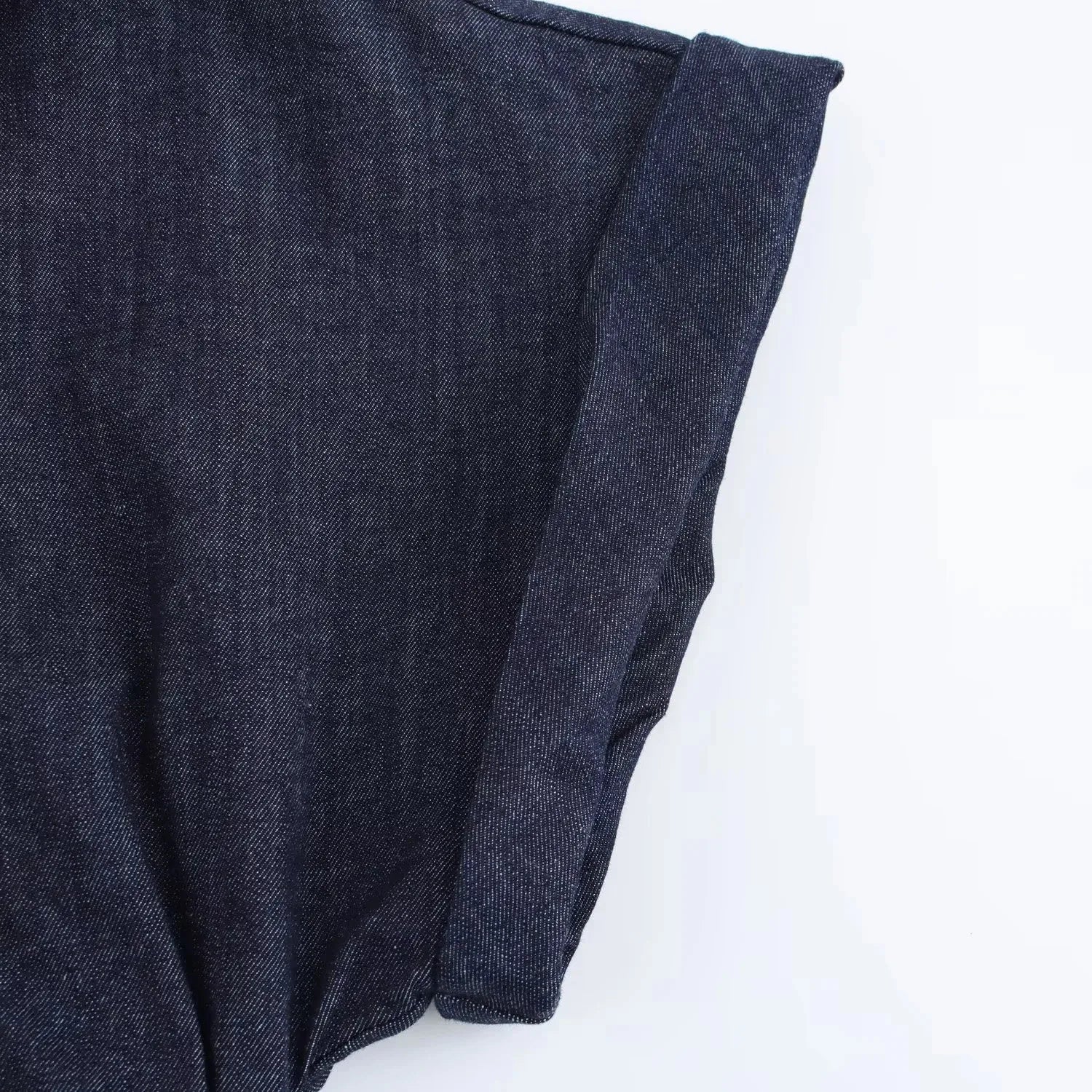 Women’s 2025 Denim Ruched Midi Dress