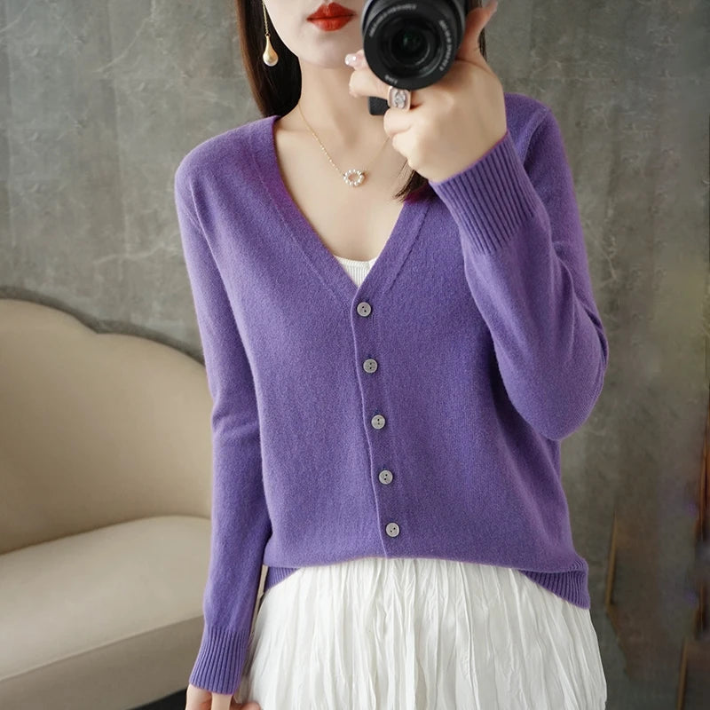 Women’s V-Neck Loose Sweater Cardigan