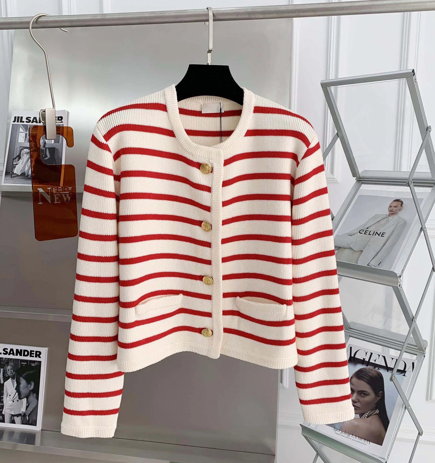 Women’s Striped Knit Crop Cardigan